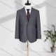 Wholesale Men's Business Lapel Single Breasted Plain Flap Pockets Blazer Jacket D3616# Gray Clothing Wholesale Market Liuhua