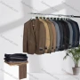 Wholesale Men's Business Lapel Single Breasted Plain Flap Pockets Blazer Jacket & Pants 2 Piece Set N077-W321# preview