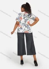 Wholesale Women's Floral Print Round Neck Short Sleeve Casual T-Shirt - Liuhuamall