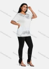 Wholesale Women's Elegant Round Neck Floral Embroidery Short Sleeve T-Shirt - Liuhuamall