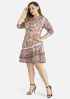 Wholesale Women's Elegant Round Neck Half Sleeve Lace Floral Embroidery Short Dress - Liuhuamall