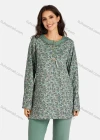 Wholesale Women's Henley Collar Allover Floral Print Bowknot Long Sleeve Lounge Pajama 2 Piece Set - Liuhuamall
