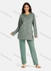 Wholesale Women's Henley Collar Allover Floral Print Bowknot Long Sleeve Lounge Pajama 2 Piece Set - Liuhuamall