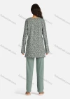 Wholesale Women's Henley Collar Allover Floral Print Bowknot Long Sleeve Lounge Pajama 2 Piece Set - Liuhuamall