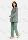 Wholesale Women's Henley Collar Allover Floral Print Bowknot Long Sleeve Lounge Pajama 2 Piece Set - Liuhuamall