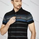 Wholesale Men's Casual Striped Short Sleeve Split Side Polo Shirt LF011# Black Clothing Wholesale Market Liuhua