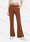 Wholesale Women's Casual Plain High Waist Flare Leg Ankle Length Pants 1365# - Liuhuamall