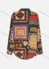 Wholesale Women's Plus Size Fashion Long Sleeve Button Down Allover Patchwork Print Shirt - Liuhuamall