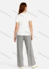 Wholesale Women's Summer Round Neck Letter Print Tee&Wide Leg Pants Set - Liuhuamall