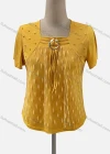 Wholesale Women's Casual Square Neck Short Sleeve Lace Blouse - Liuhuamall