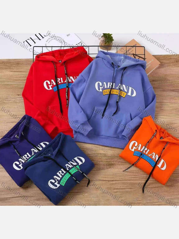 Wholesale Boy's Casual Drawstring Letter Graphic Long Sleeve Kangaroo Pocket Hoodie s2303#