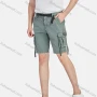 Wholesale Men's Casual Plain Release Buckle Drawstring Multiple Pockets Cargo Shorts 9301# preview