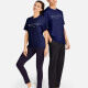 Unisex 100%Cotton Classic T-Shirt Short Sleeve Round Neck Letter Print Tee 2100# Dark Blue Clothing Wholesale Market -LIUHUA