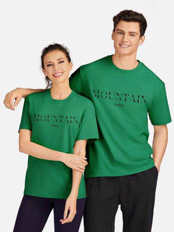 Unisex 100%Cotton Classic T-Shirt Short Sleeve Round Neck Letter Print Tee 2100#, Clothing Wholesale Market -LIUHUA, 