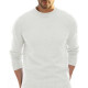 Men's Casual Round Neck Long Sleeve Plain Regular Fit Sweaters White Clothing Wholesale Market -LIUHUA