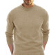 Men's Casual Round Neck Long Sleeve Plain Regular Fit Sweaters Khaki Clothing Wholesale Market -LIUHUA