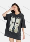 Wholesale Women's Hip Hop Crew Neck Loose Fit Short Sleeve Graphic Letter T-shirt - Liuhuamall