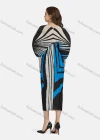 Wholesale Women's Fashion Zebra Stripe V Neck Long Sleeve High Waist Shirred Midi Dress - Liuhuamall
