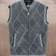 Wholesale Men's Casual Sleeveless Zipper Chunky Knit Sweater Vests Gray Clothing Wholesale Market Liuhua