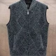 Wholesale Men's Casual Sleeveless Zipper Chunky Knit Sweater Vests Dark Gray Clothing Wholesale Market Liuhua