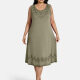 Women's Plus Size Elegant Crew Neck Sleeveless Embroidery Knee Length Tank Dress 7# Clothing Wholesale Market -LIUHUA