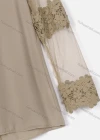 Wholesale Women's Mock Neck Zip Back Long Sleeve Applique Blouse - Liuhuamall