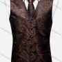 Wholesale Men's Formal Paisley Print Silky Waistcoat With Necktie 2-piece Set preview