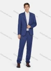 Wholesale Men's Business Striped Lapel One Button Flap Pockets Blazer & Trousers 2 Piece Sets - Liuhuamall