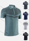 Wholesale Men's Honeycomb Print Hot Stamping Letter Colorblock Breathable Athletic Polo 903# - Liuhuamall
