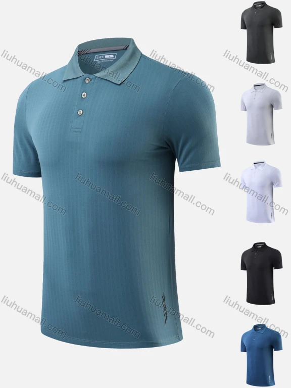Wholesale Men's Breathable Softness High Stretchy Athletic Plain Short Sleeve Polo Shirts 909#