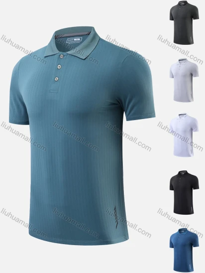 Wholesale Men's Breathable Softness High Stretchy Athletic Plain Short Sleeve Polo Shirts 909#