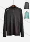 Wholesale Men's Mock Neck Long Sleeve Half Zip Plain Workout Sweatshirt 810# - Liuhuamall