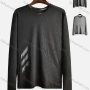 Wholesale Men's High Stretchy Breathable Round Neck Jacquard Plain Long Sleeve Athletic Sweatshirt 2082# preview