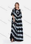 Wholesale Women's Elegant Folkloric African Tie Dye Sequins Half Sleeve Floor Length Kaftan Robe Dress ZRSF-574D2# - Liuhuamall