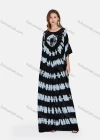 Wholesale Women's Elegant Folkloric African Tie Dye Sequins Half Sleeve Floor Length Kaftan Robe Dress ZRSF-574D2# - Liuhuamall