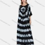 Wholesale Women's Elegant Folkloric African Tie Dye Sequins Half Sleeve Floor Length Kaftan Robe Dress ZRSF-574D2# preview