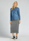 Wholesale Women's Denim Long Sleeve Flap Pockets Top Button Down Shirt - Liuhuamall