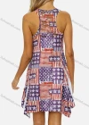 Wholesale Women's Casual Scoop Neck Pleated Flag Print Tank Dress 1941# - Liuhuamall
