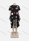 Wholesale Women's African Plus Size Crew Neck Short Sleeve Asymmetrical Hem Pockets Loose Fit Dress 8819# - Liuhuamall