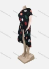 Wholesale Women's African Plus Size Crew Neck Short Sleeve Asymmetrical Hem Pockets Loose Fit Dress 8819# - Liuhuamall