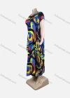 Wholesale Women's African Plus Size Crew Neck Short Sleeve Pockets Abstract Print Loose Fit Dress 8820# - Liuhuamall
