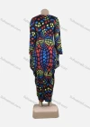Wholesale Women's African Plus Size Crew Neck Short Sleeve Pockets Geometric Print Loose Fit Dress 8821# - Liuhuamall