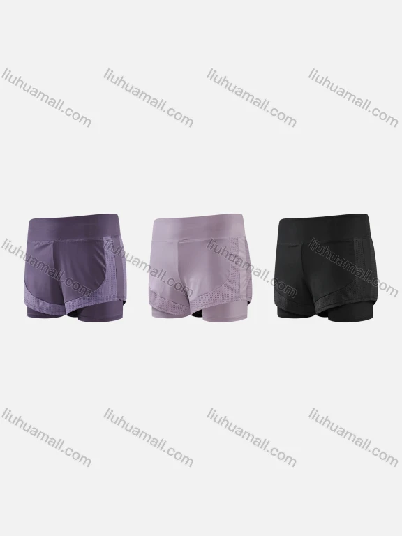 Wholesale Women's Athletic Workout Breathable Quick Dry High Waist Shorts WX22501#