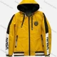 Wholesale Men's Casual Letter Print Striped Long Sleeve Drawstring Zipper Hoodie 52# Yellow Guangzhou Clothing Wholesale Market & Suppliers -LIUHUAMALL