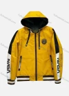 Wholesale Men's Casual Letter Print Striped Long Sleeve Drawstring Zipper Hoodie 52# - Liuhuamall