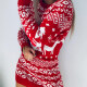 Women's Casual New Year Long Sleeve Snowflake Knit Sweater Dress Red Clothing Wholesale Market -LIUHUA
