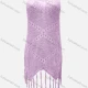 Wholesale Women's Vacation Plain Crochet Hollow Out Tassel Hem Cami Cover Up Dress X89# 526# Clothing Wholesale Market Liuhua