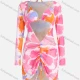 Wholesale Women's Sexy Ink Splash Abstract Print Cover Up Dress & Bikini Swimsuit 3-piece Set Multi-color Clothing Wholesale Market Liuhua