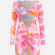 Women's Sexy Ink Splash Abstract Print Cover Up Dress & Bikini Swimsuit 3-piece Set Multi-color Clothing Wholesale Market -LIUHUA