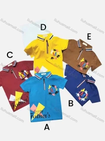 Wholesale Boys Casual Short Sleeve Embroidery Letter Graphic Zipper Front Polo Shirts, LIUHUA CLOTHING WHOLESALE